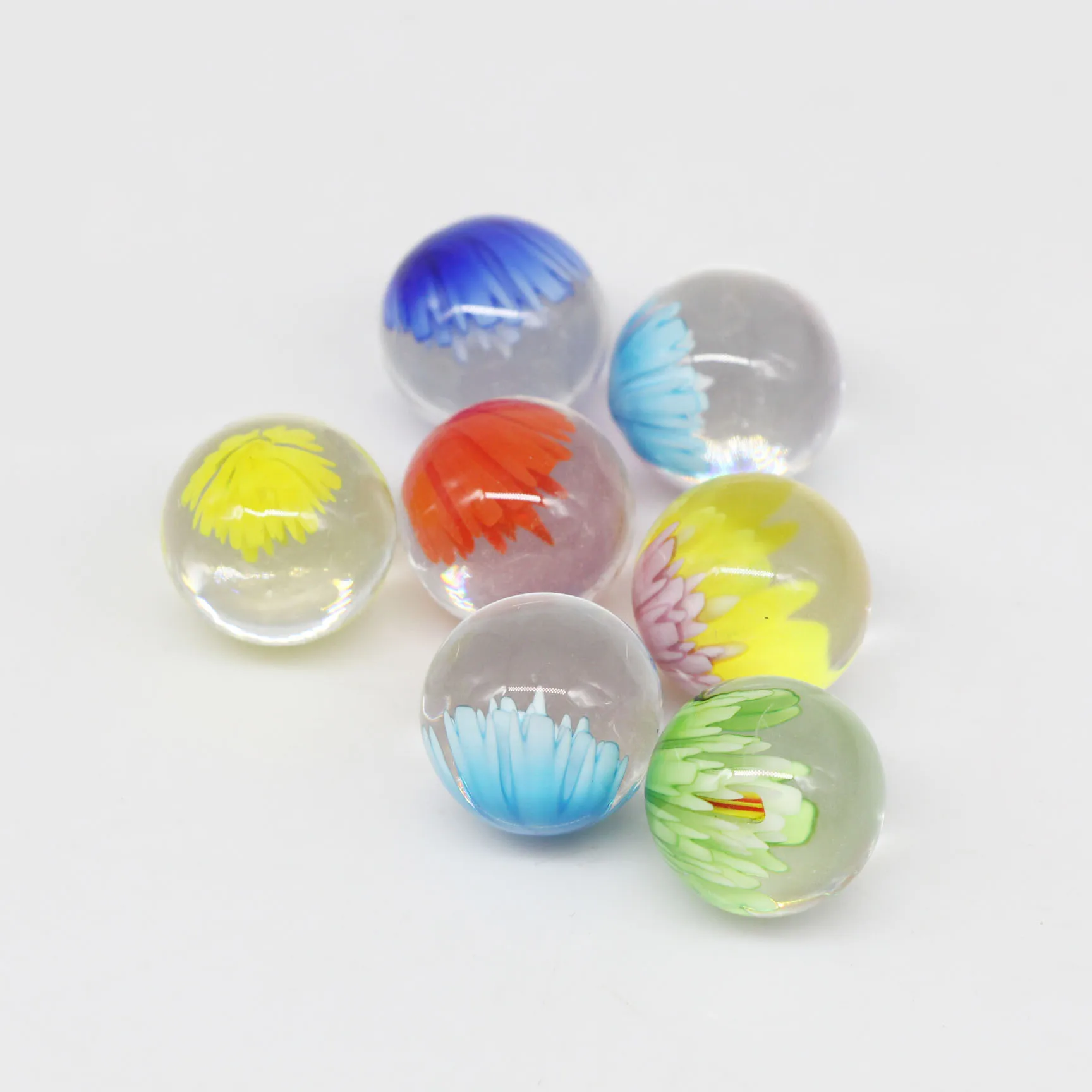 Handmade glass flower marbles children toy 20mm round glass ball