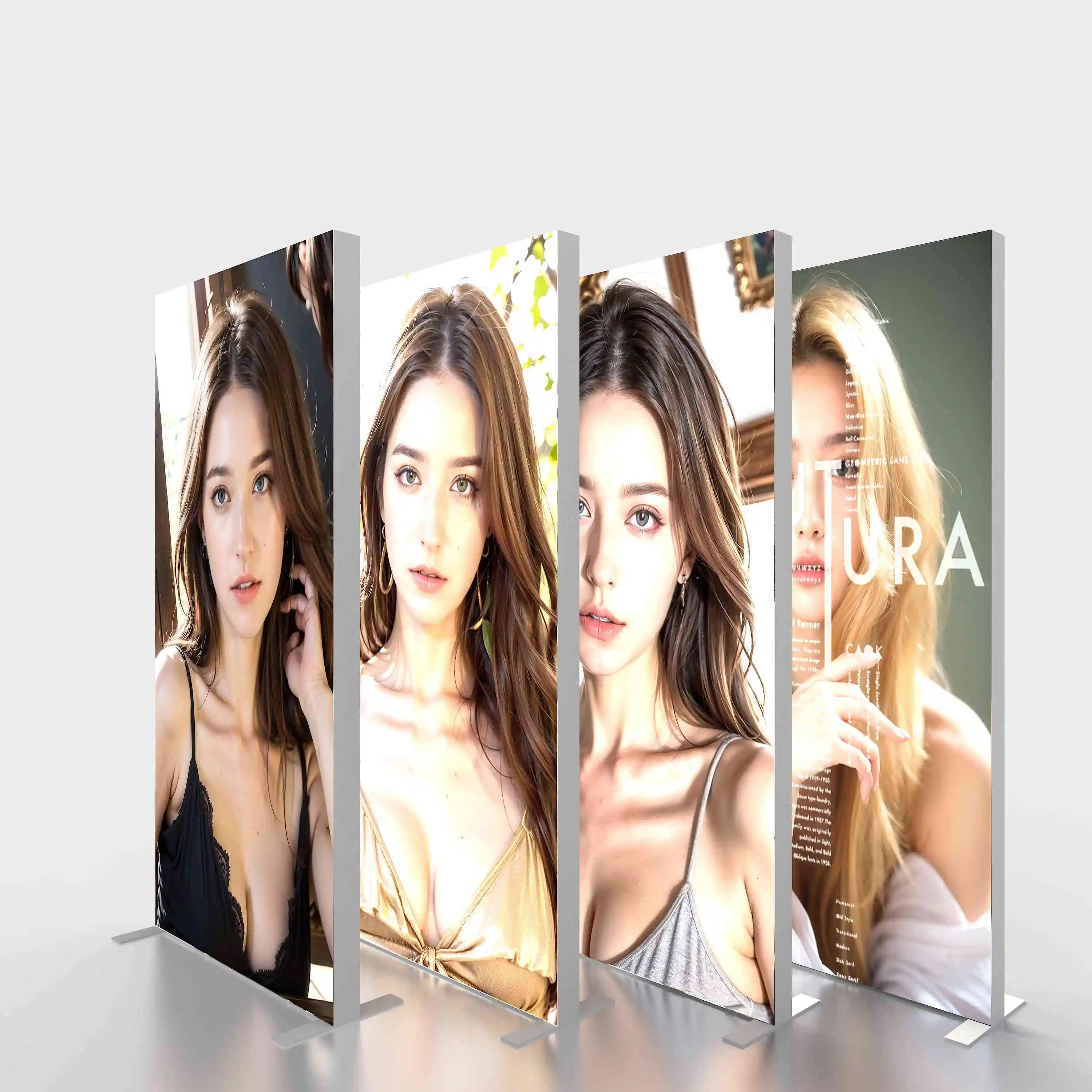 Portable aluminum frame led SEG fabric backdrop display stand pop up backlit light box light box sign exhibition booth light box