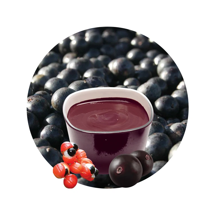 Amazon Forest Indigenous Fruit Puree Frozen Acai Guarana Fruit Puree Natural Energy Drink Ingredients