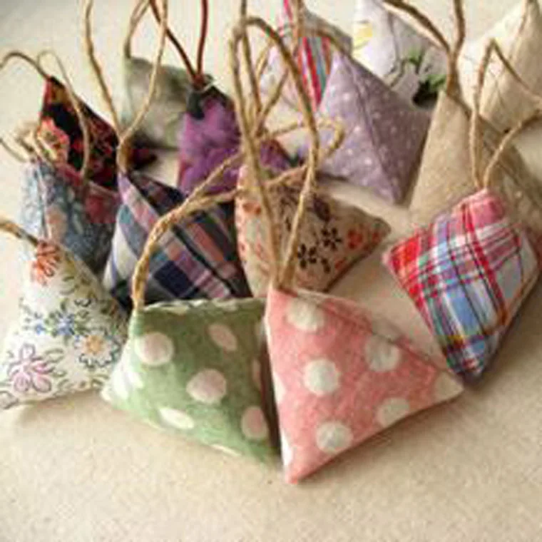 Hand made scented sachet air freshener fabric linen sachet bags for Christmas gifts