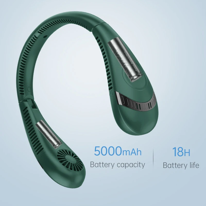 Hot Selling Fold-able 360 Degree Annular Soft Wind USB Rechargeable Hanging Neck Portable Sport Fan