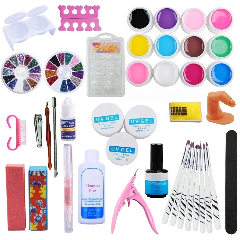 Nail Art Set Nail Builder Gel UV Lamp Gel Nail Polish Starter kits Manicure Tool kit Set