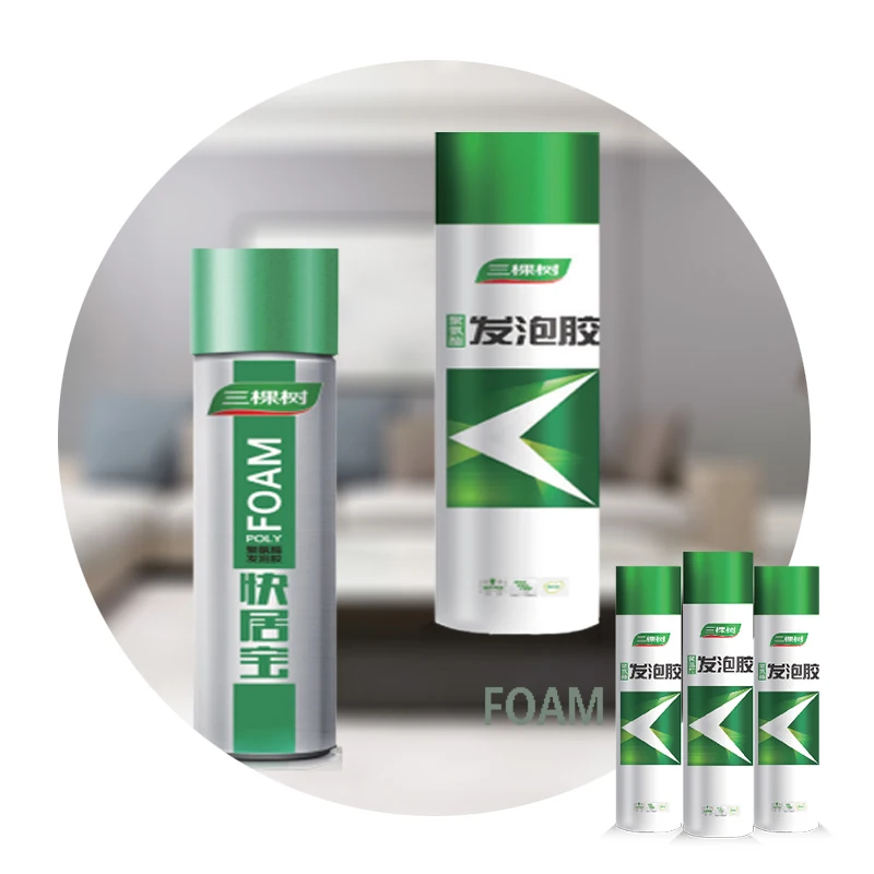 3trees Elastic Polyurethane Foam Caulk Strong Adhesion PU Foam Polyurethane Adhesive For Door And Window Caulking