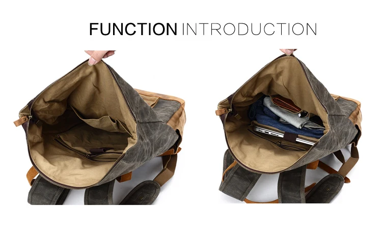 2022 Amazon Ретро вощеный водонепроницаемый популярный цветной большой мужской Холщовый кожаный дорожный рюкзак для компьютера