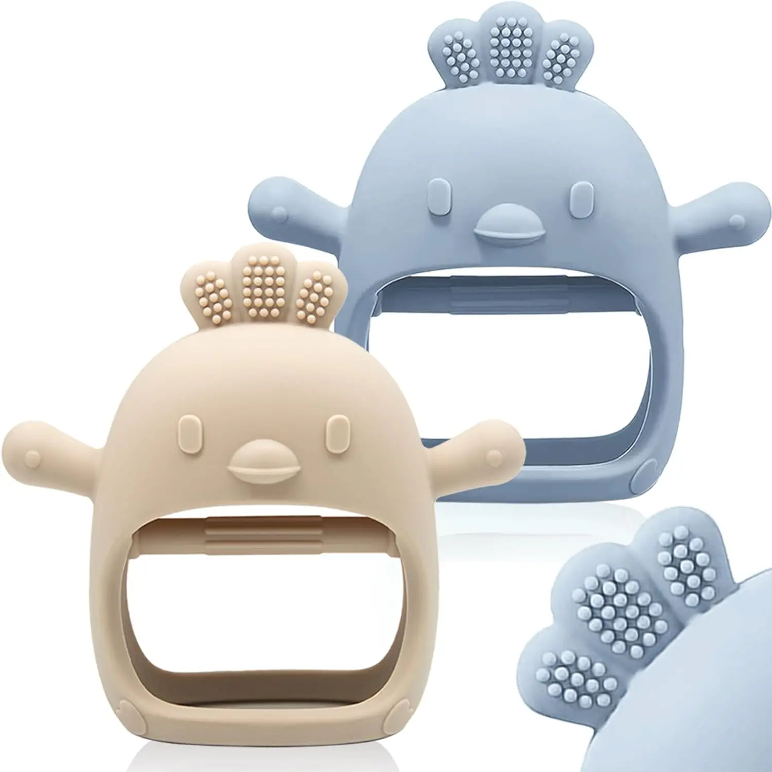 2025 BPA free food grade teething toys new animal cartoon silicone glove teether baby silicone teething cheving toy