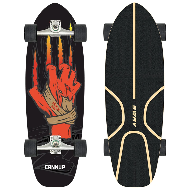 
SWAY оптовая продажа, профессиональный Канадский Кленовый Скейтборд для серфинга 30 дюймов, Круизер, скейтборд с пенопластом для грузовиков 