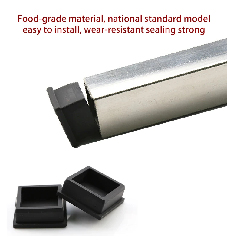 Deson Silicone rubber square inner plug stainless outer plug sealing cap steel pipe internal plug desks and chairs