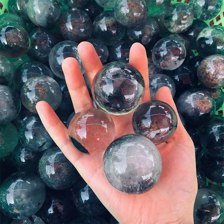 
Wholesale Natural Polished Ghost Garden Crystal Phantom Quartz Sphere For Healing 