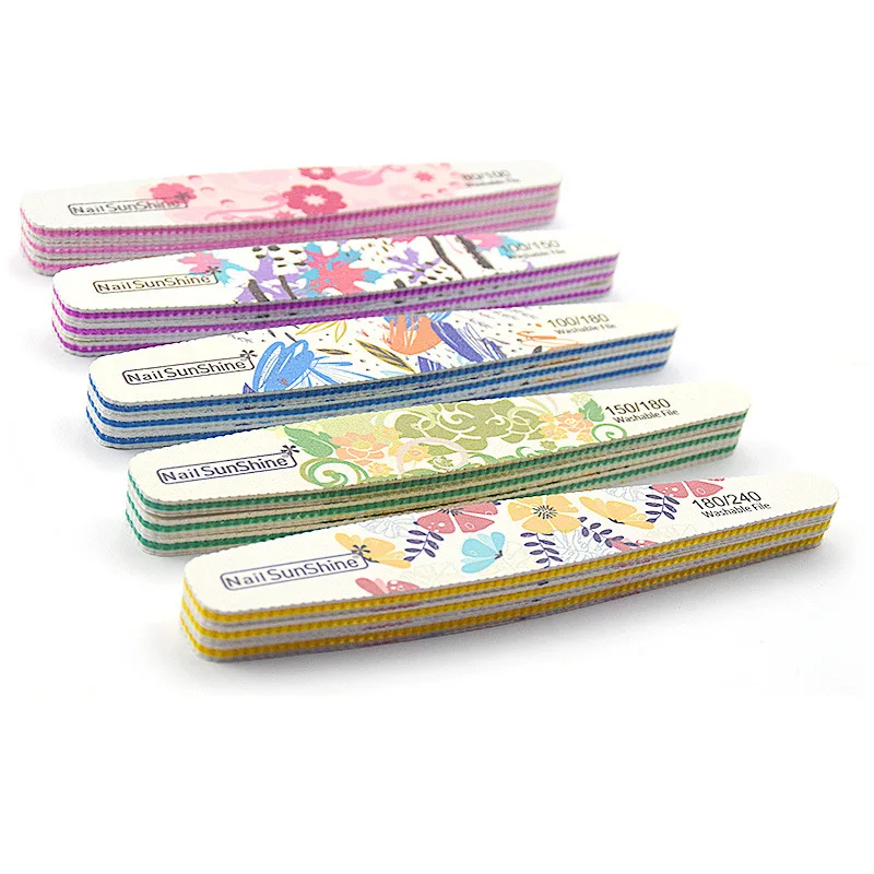 
wholesale custom printed nail file Professional branded hard foam nail file and buffer Polish Buffer Block for Manicure Pedicure 