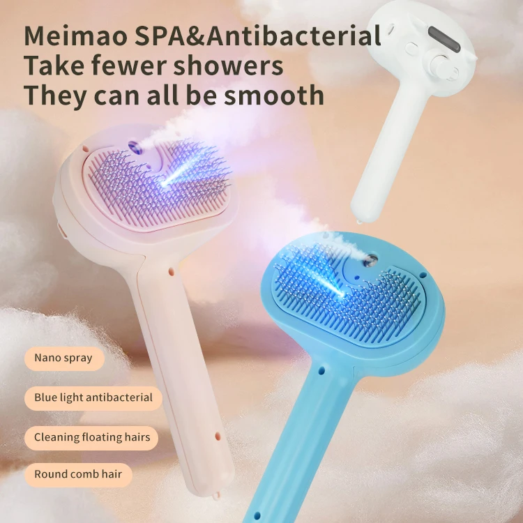 Pet Supplies Self Clean Pet Grooming Can Be Stored Portable Easy Pet Dog Hair Removal Brush UVC Sterilization Hair Removal Brush