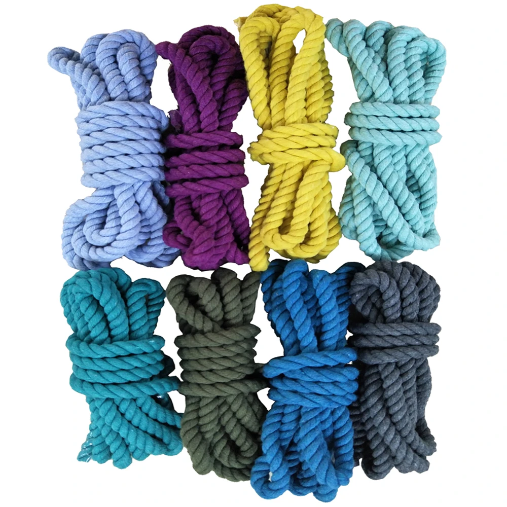 customers colors 3-strand twist polyester cotton cord round rope