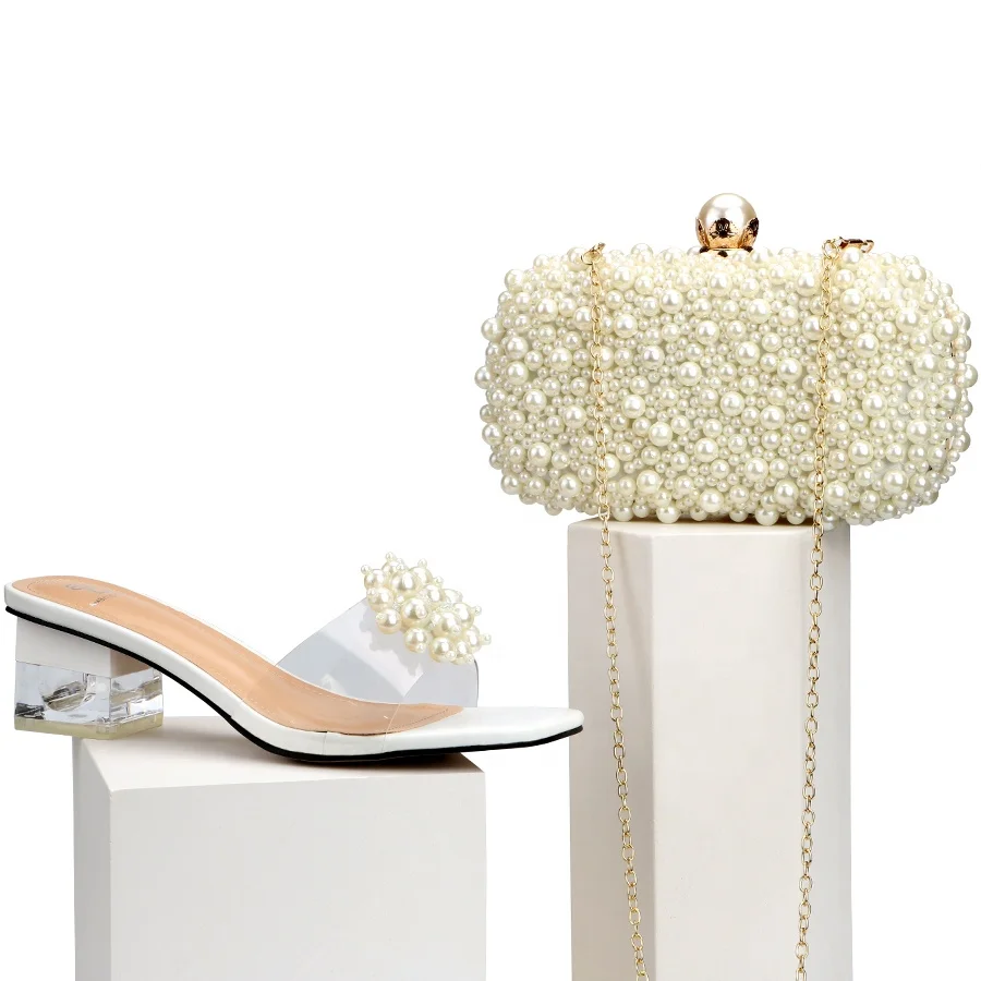 China manufacturer Wholesale Party Ladies Handbag Beautiful To Match High Heel Shoes and Bag Set for Women