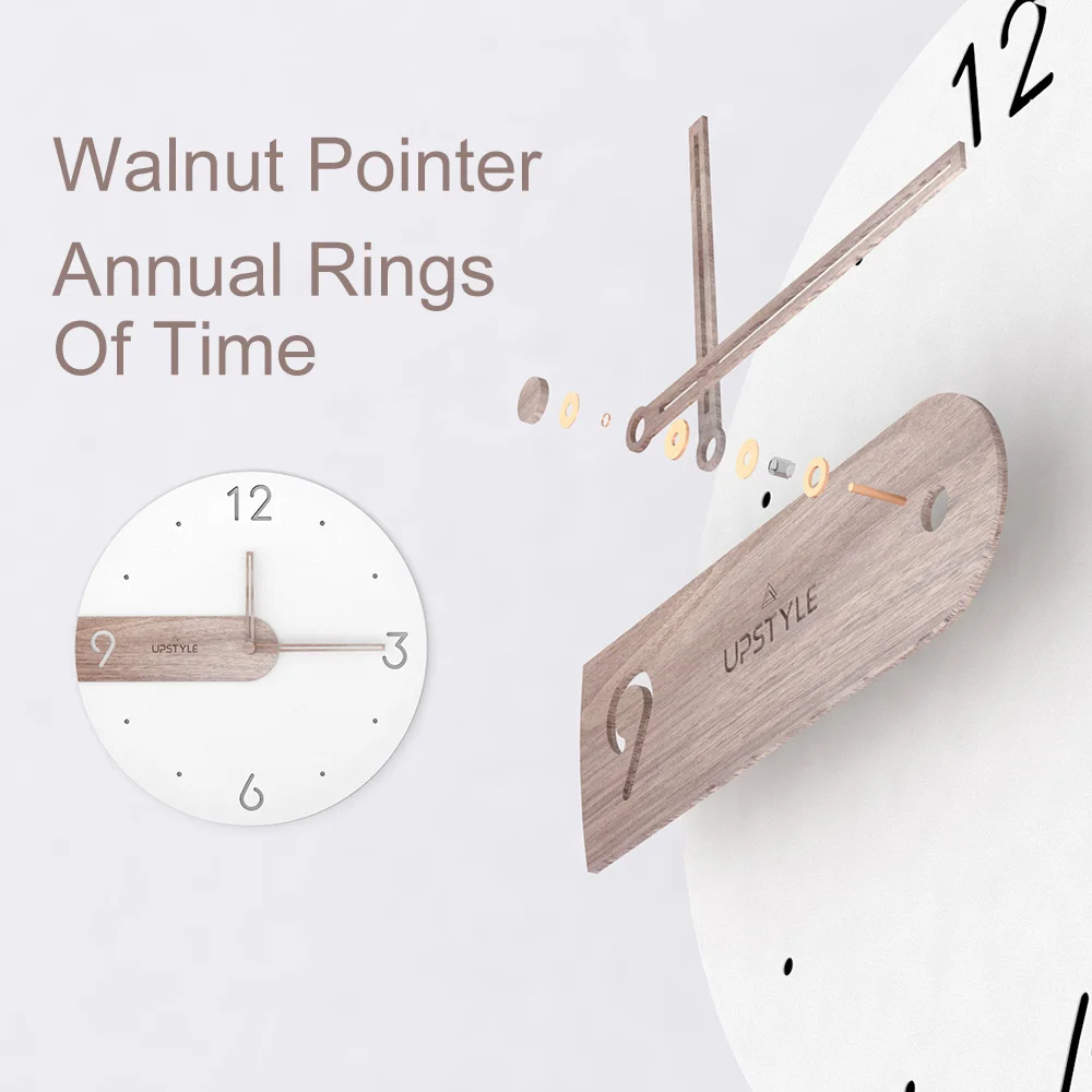 Custom European Retro Vintage Decorative 14 Inch Mdf Circular Wooden Wall Clock By Battery Operate