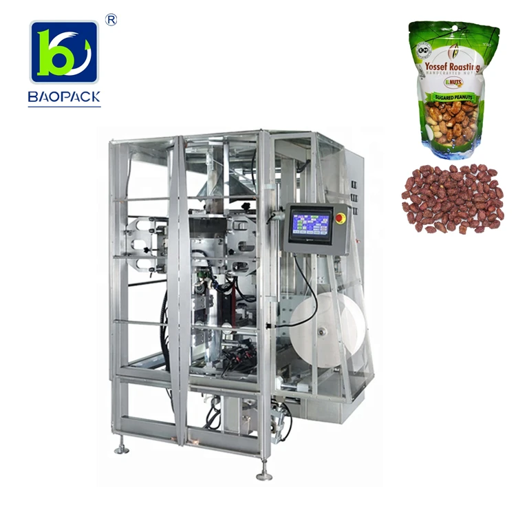 Multi-function Premade Plastic Bag Pistachios Nuts Granule Food Groundnut Roasted Peanut Bean Seeds Cashew Nuts Packing Machine