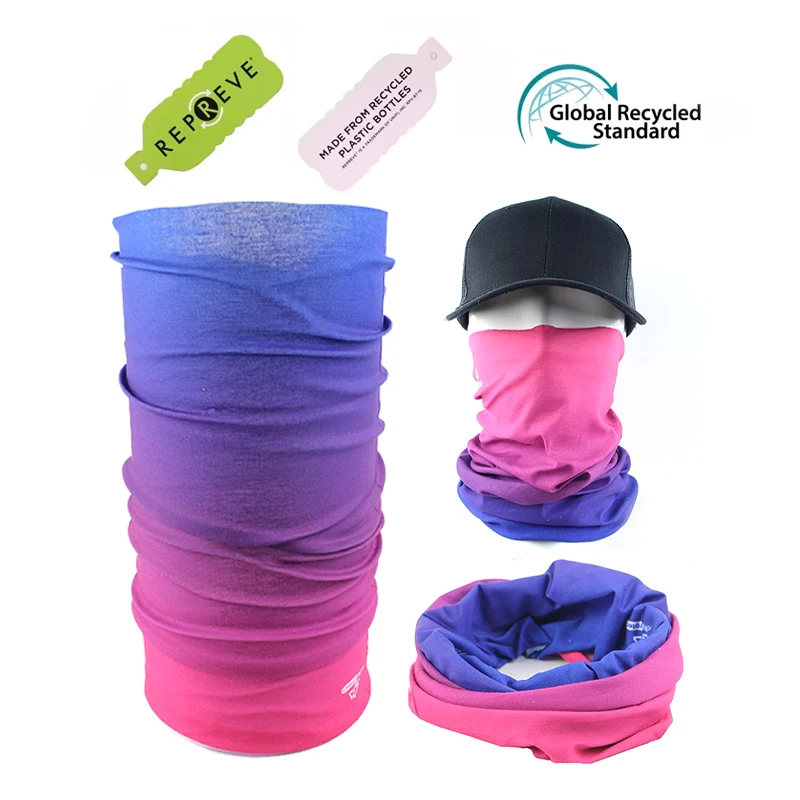 Free Sample Cheap RPET polyester recycled neck tube bandana popular fishing bandana Headwear Neck Gaiter bandana motorcycle