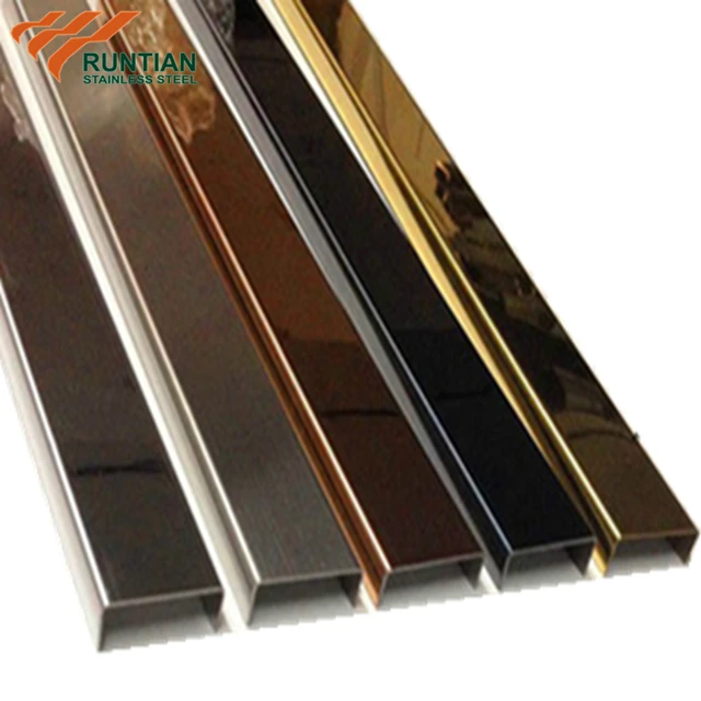 Large stock metal wall strips border channel stainless steel u shape tile trim corners