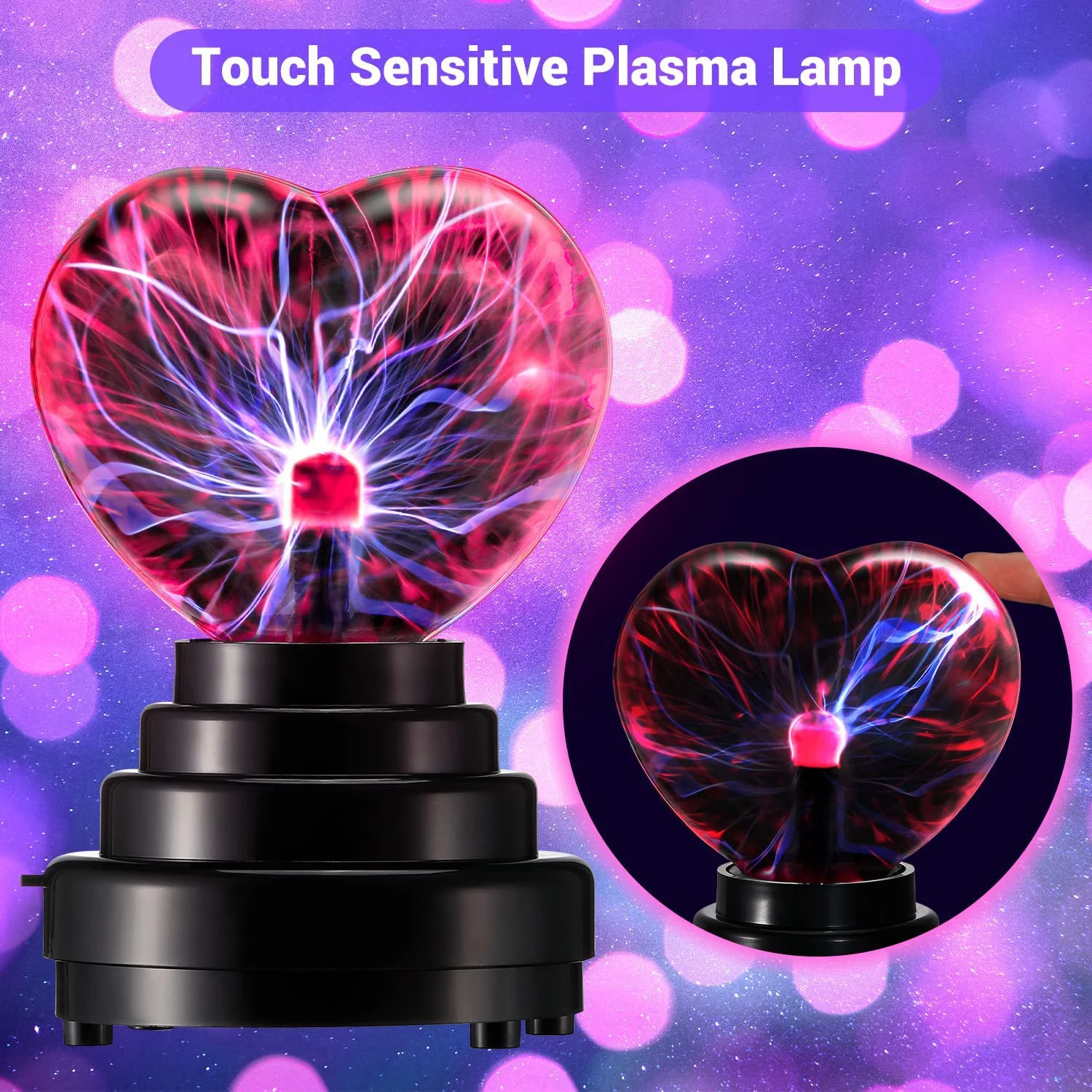 Shake sound popular love plasma ball electrostatic ball glow magic lightning ball electric light ion generator