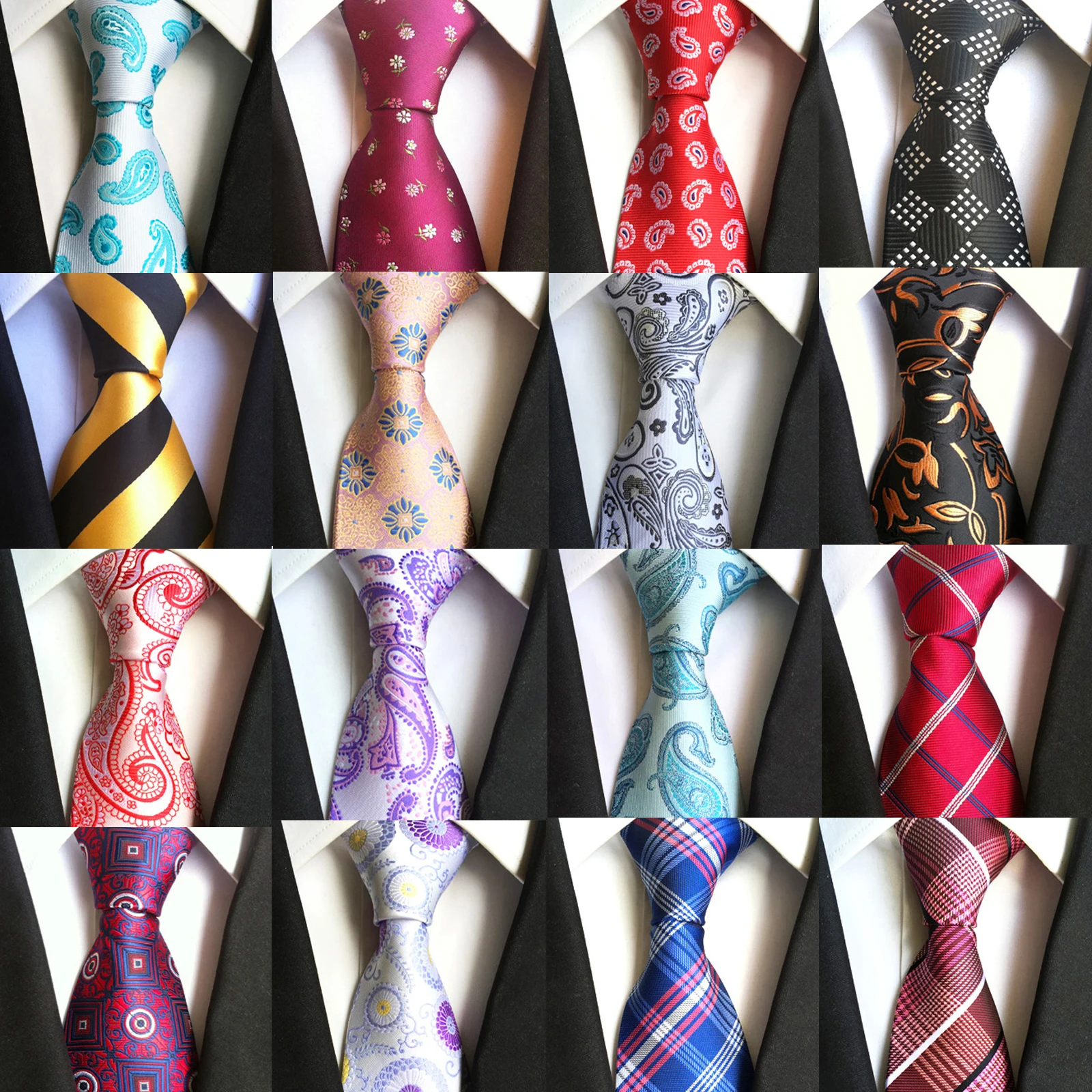 100 Styles Wholesale 8cm Silk Woven Jacquard Neckties Gravatas for Men Tie Wedding Formal Party Mens Neck Ties