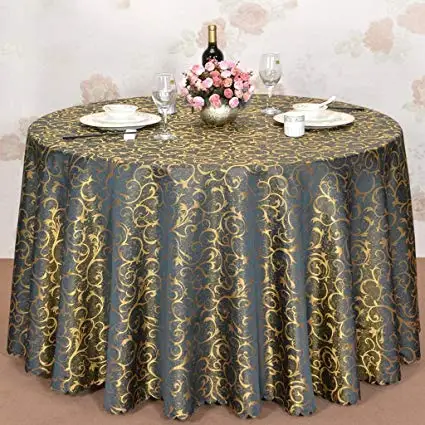 100% Polyester And Jacquard Design Table Linens Round Table Cloth