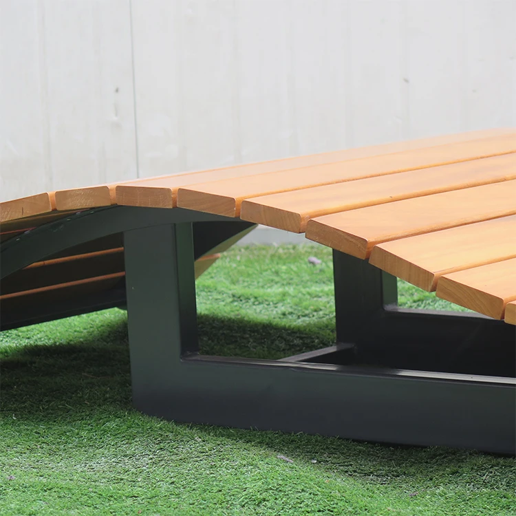 Деревянный шезлонг популярный современный завод открытый дизайн уличный индивидуальная деревянная уличная мебель