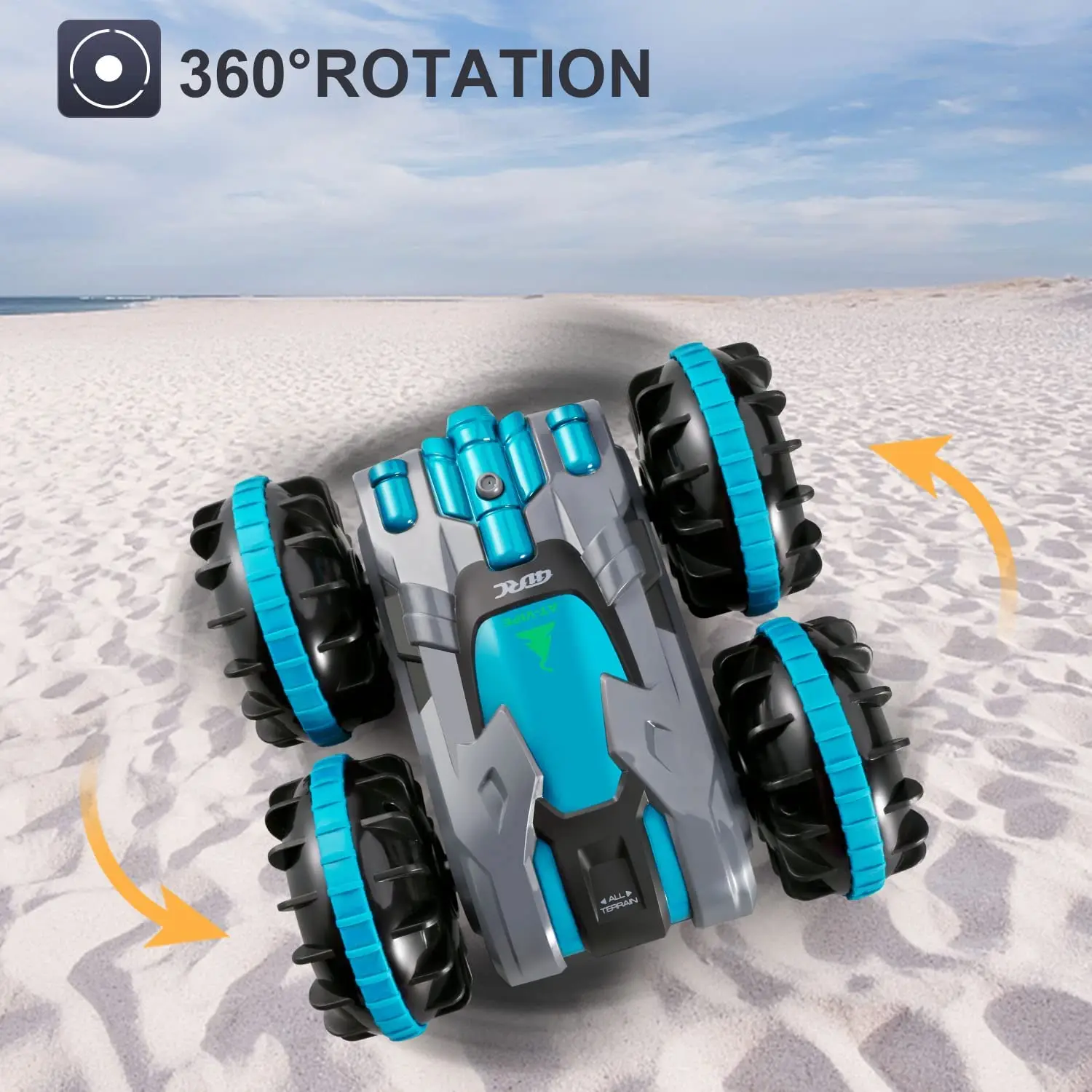 New 2.4G Four Wheel Stunt Drive 2 In 1 Double Sided Stunt Waterproof Amphibious Rc Car for Children