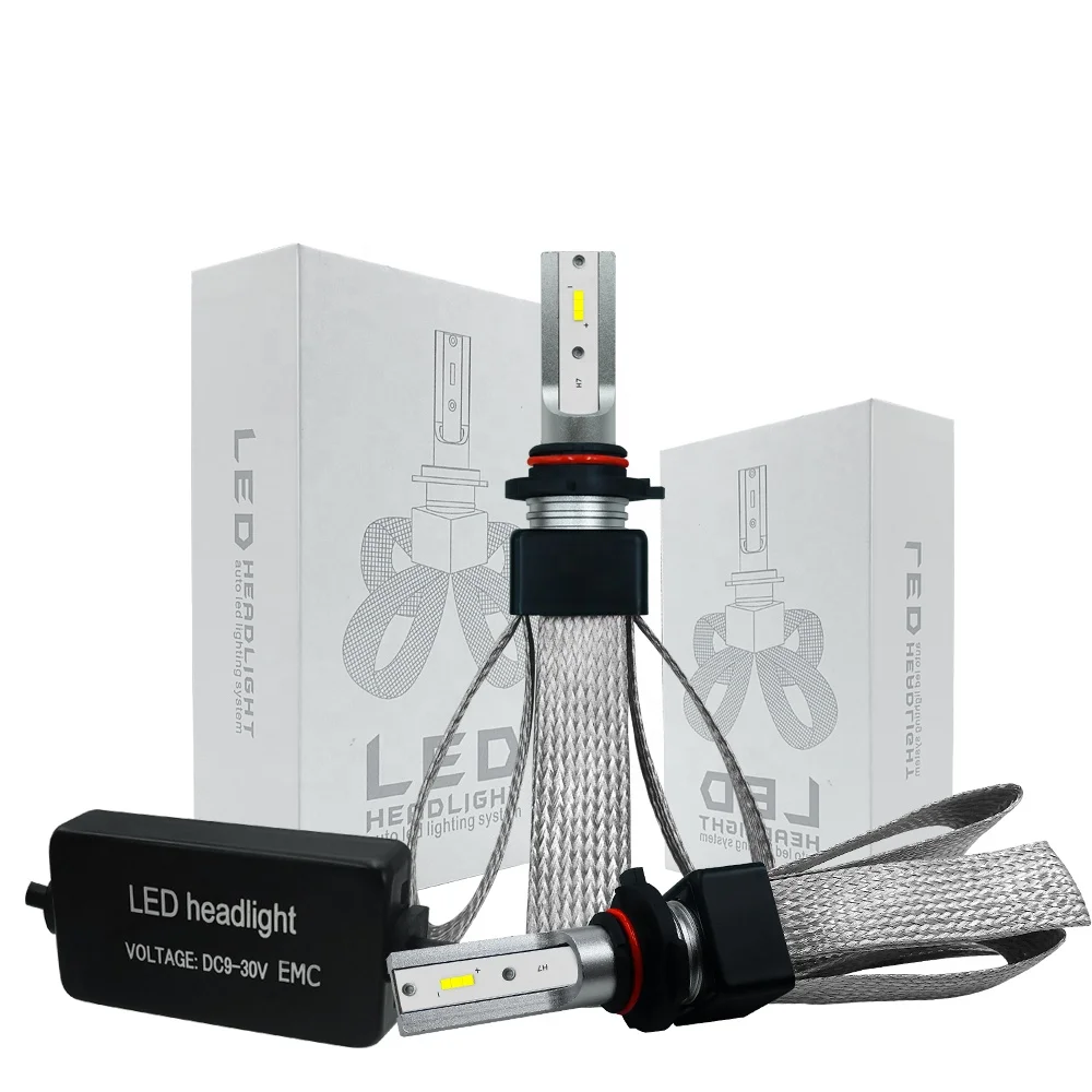 T8-9005 60W Aluminum LED Headlight For Auto Lighting System Bulb High Beam Front Light LED Vehicle Cars Led Head Lights 4 Sides