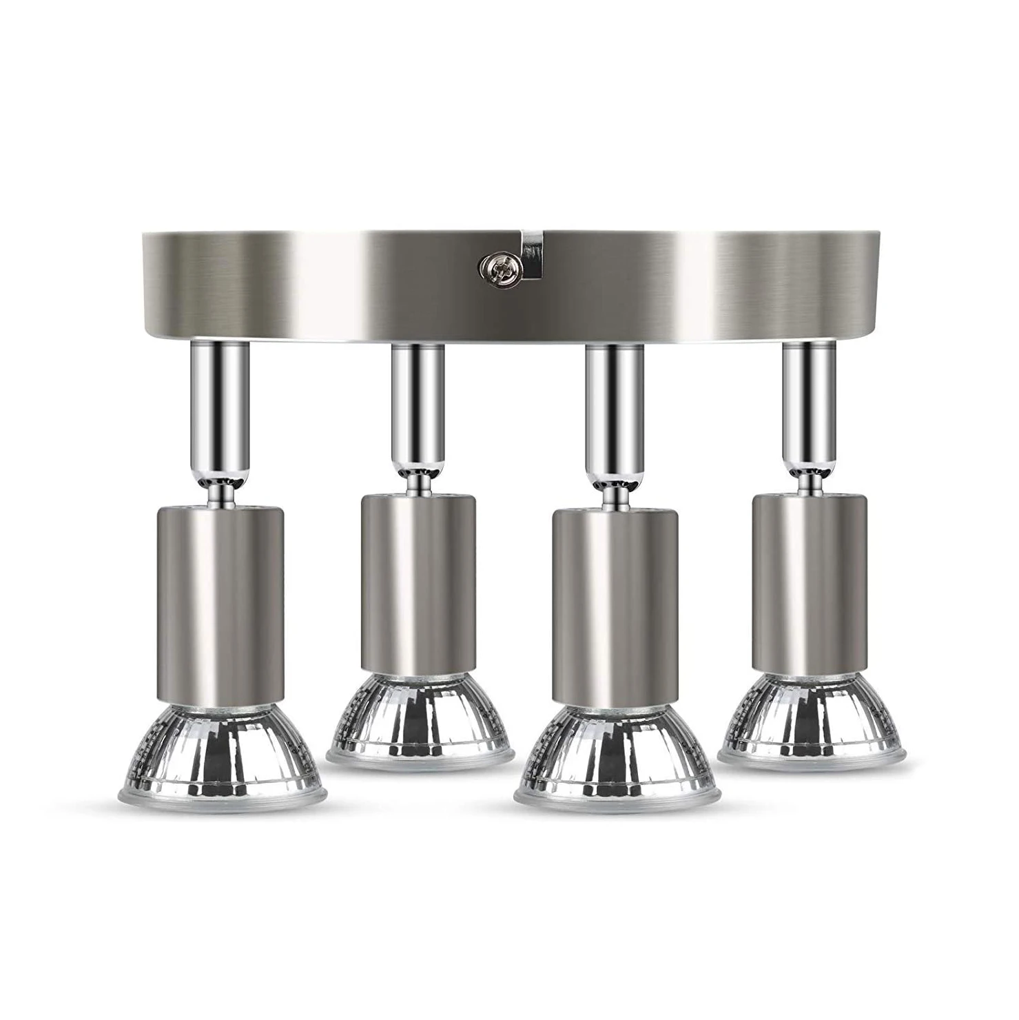 
How Bright Chrome Nickel Finish 4 heads GU10 Ceiling Spot Light Simple Model US Euro Standard 