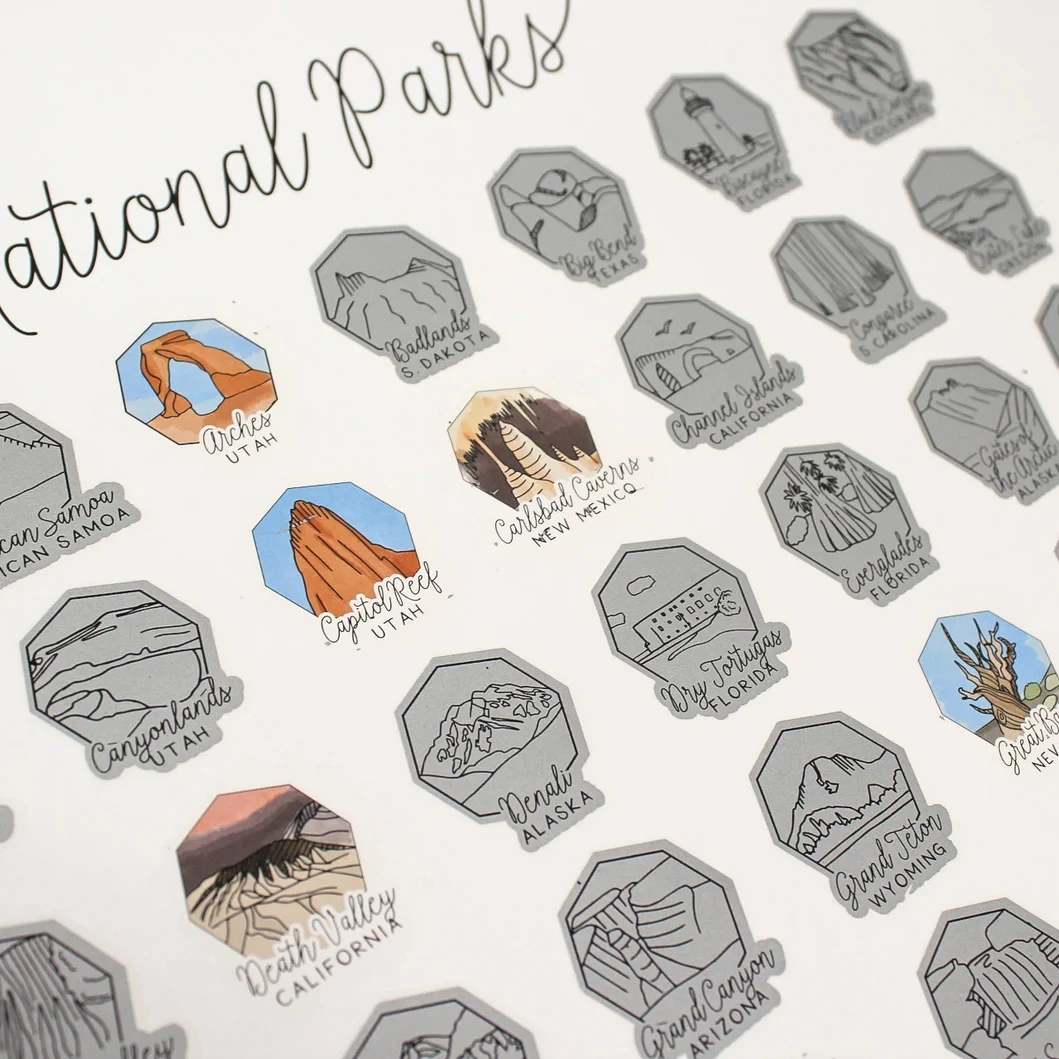 Индивидуальный размер и дизайн список ведра государственных парков постер для путешествий с защитой от царапин подарок