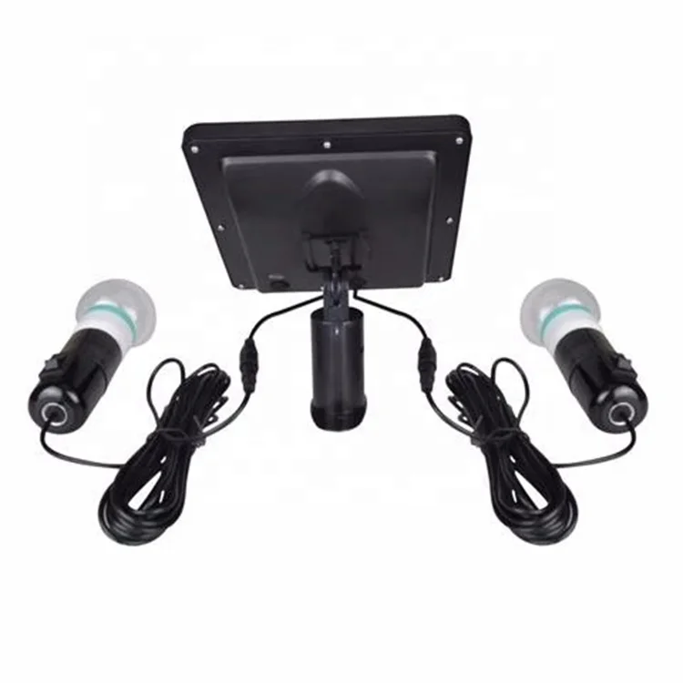 Camping and Emergency lighting 5M wire 2pcs 2.4w Bulb 4000mAh Solar Power Led Solar Light