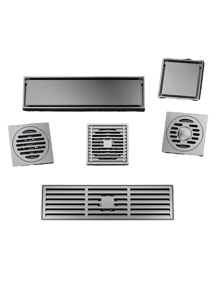 Large Displacement 304 Stainless Steel Floor Drain 75 Tubes 110 Sewer Anti-Odor Filter Bathroom Toilet Kitchen Plastic Drainer