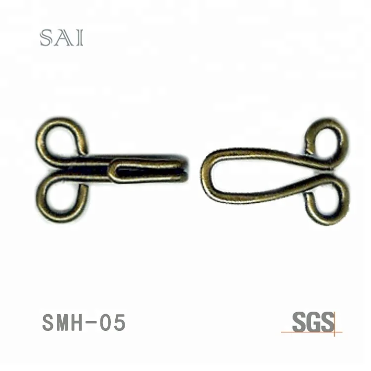 Eco-friendly Factory Wholesale Various Styles SMH01 to SMH06 Metal Collar Hooks and Eyes Closure Fastener Cheap Underwear C  &A