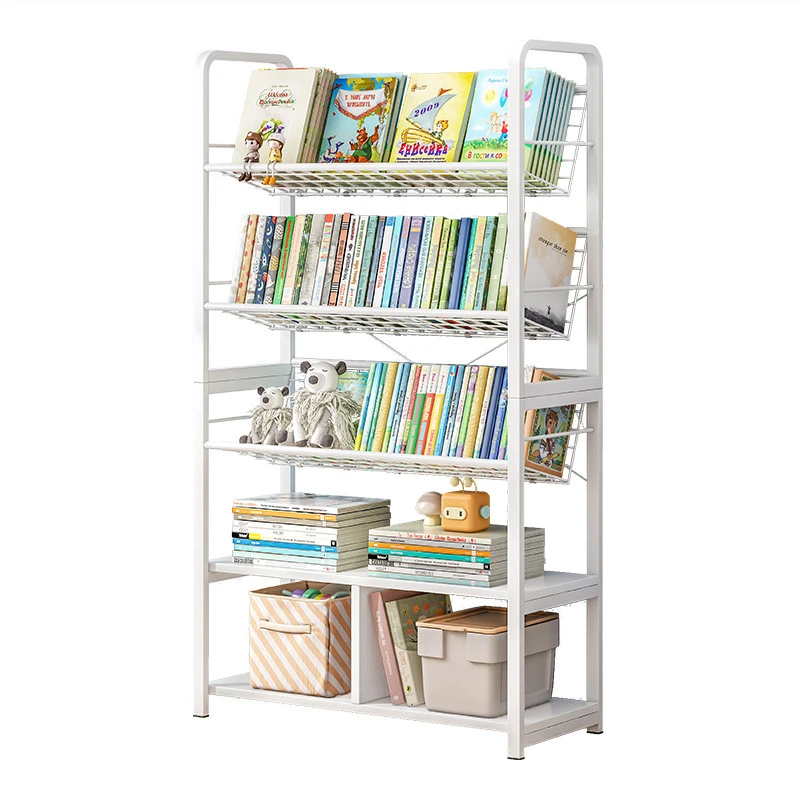 Student bookshelf iron bedroom home book storage rack multi-layer living room shelf bookcase