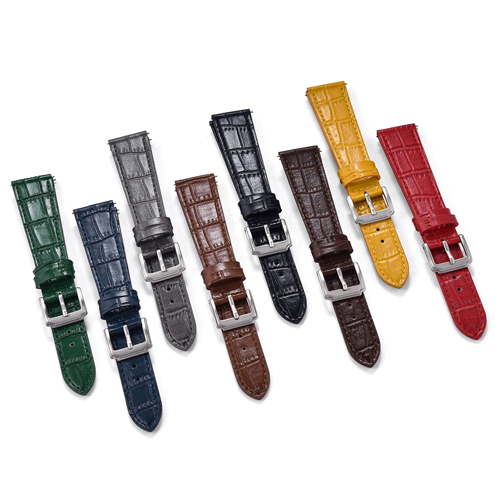 JUELONG Genuine Leather Watch Strap Quick Release Green Crocodile Watch Bracelet 16mm 18/19/20/21/22mm