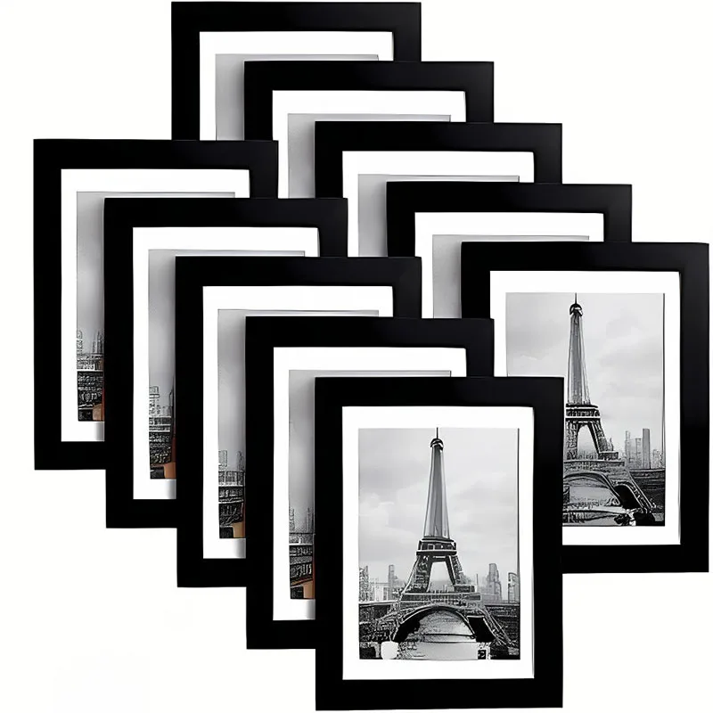 A4 Size Black Freestanding Wall Mountable Photo Frame Print Modern Style Picture Certificate Frame for Home Use Wall Hanging Art