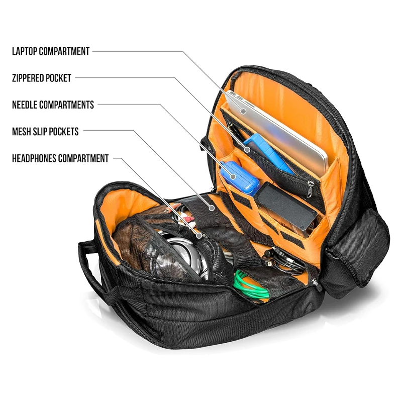 Newest Design Music Equipment Travel Cases DJ Mixer Controller Carrying Bags DJ Controller Backpack with Customizable Dividers
