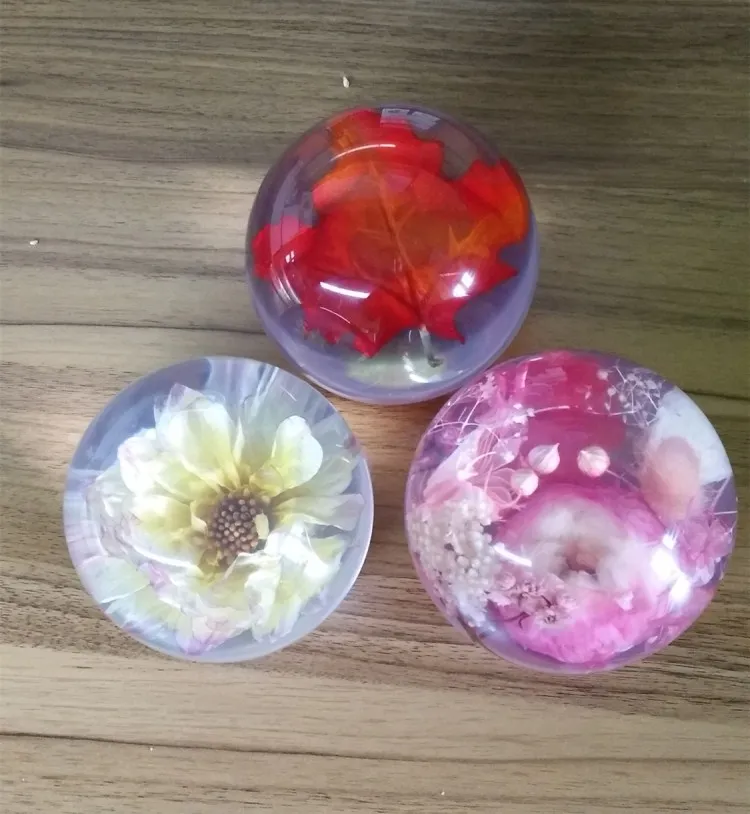 New  acrylic resin flower ball  acrylic clear ball with flower inside custom various flower available