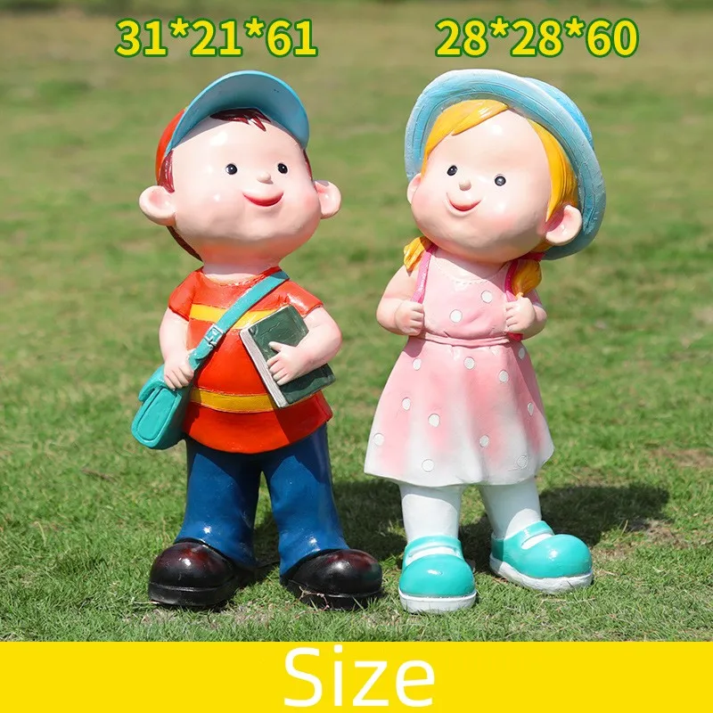 Customized 3D Cartoon Child Resin Sculpture Giant Children Fiberglass Outdoor