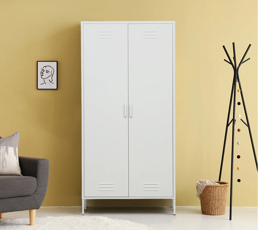 Cheap steel almirah designs with price 2 door wardrobe