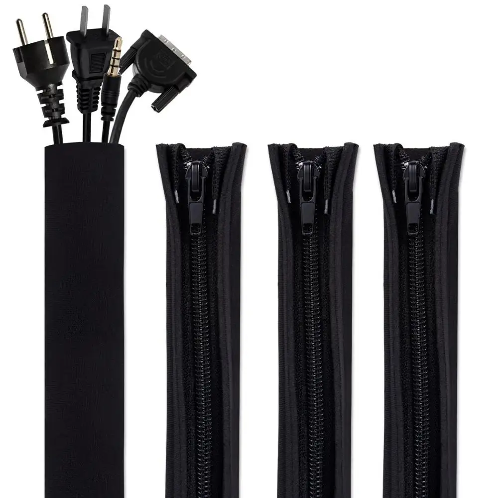 Neoprene Zipper Cable Sleeve Wholesale Flexible Dustproof Neoprene Perforated Cable Sleeve Cable Wire Management Sleeve