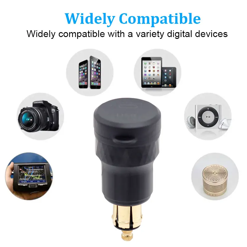 Waterproof 12V/24V  Din Hella Plug to Quick Charge 3.0 USB Charger and Type C Power Delivery Adapter for BMW Motorcycle