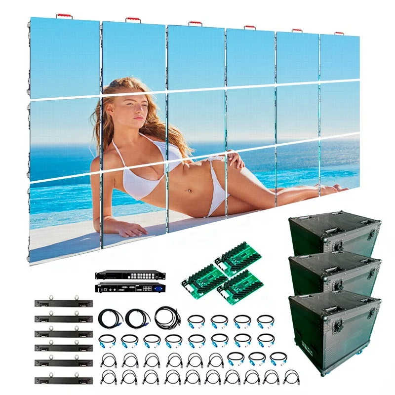 Indoor P4.81 Full Color Rental LED Screen Display  Best New HD Stage Publicity Cabinet Fully Customizable Interface Advertising