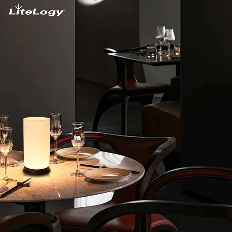 Modern Nordic LED Touch Control Table Lamp Outdoor Restaurant Wholesale Light Cordless Hotel Rechargeable Wireless table Lamp