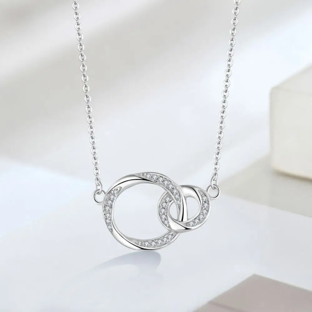 Fine Jewelry 100% 925 Sterling Silver S925 Silver Ornaments With Micro-Necklace Ring And Silver Ornaments