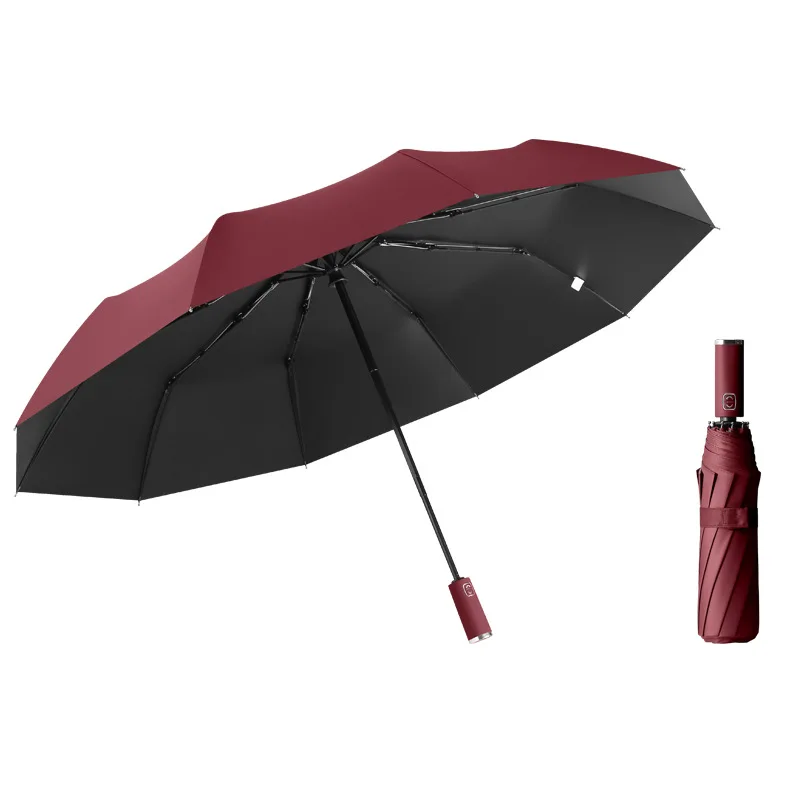 23 Inch Automatic Switch on and Off Mechanism 10 Ribs Ten Bone Three Fold Umbrella Christmas Luxury Space Valentine Business Eid
