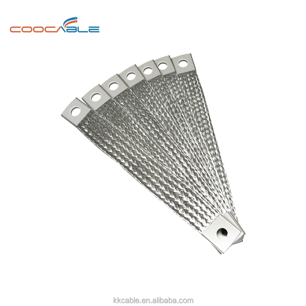 CMP flexible tinned flat copper braid earth strap with copper terminal