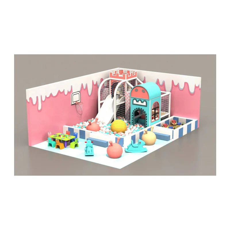 Wejoy play design pastel indoor school soft play set white with pink soft play equipment for kids playroom