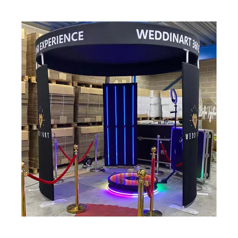 Hot Sale Portable Selfie 360 Photo Booth Vending Machine With Enclosure Photo Booth 360 Con Aro Led Cuadrado