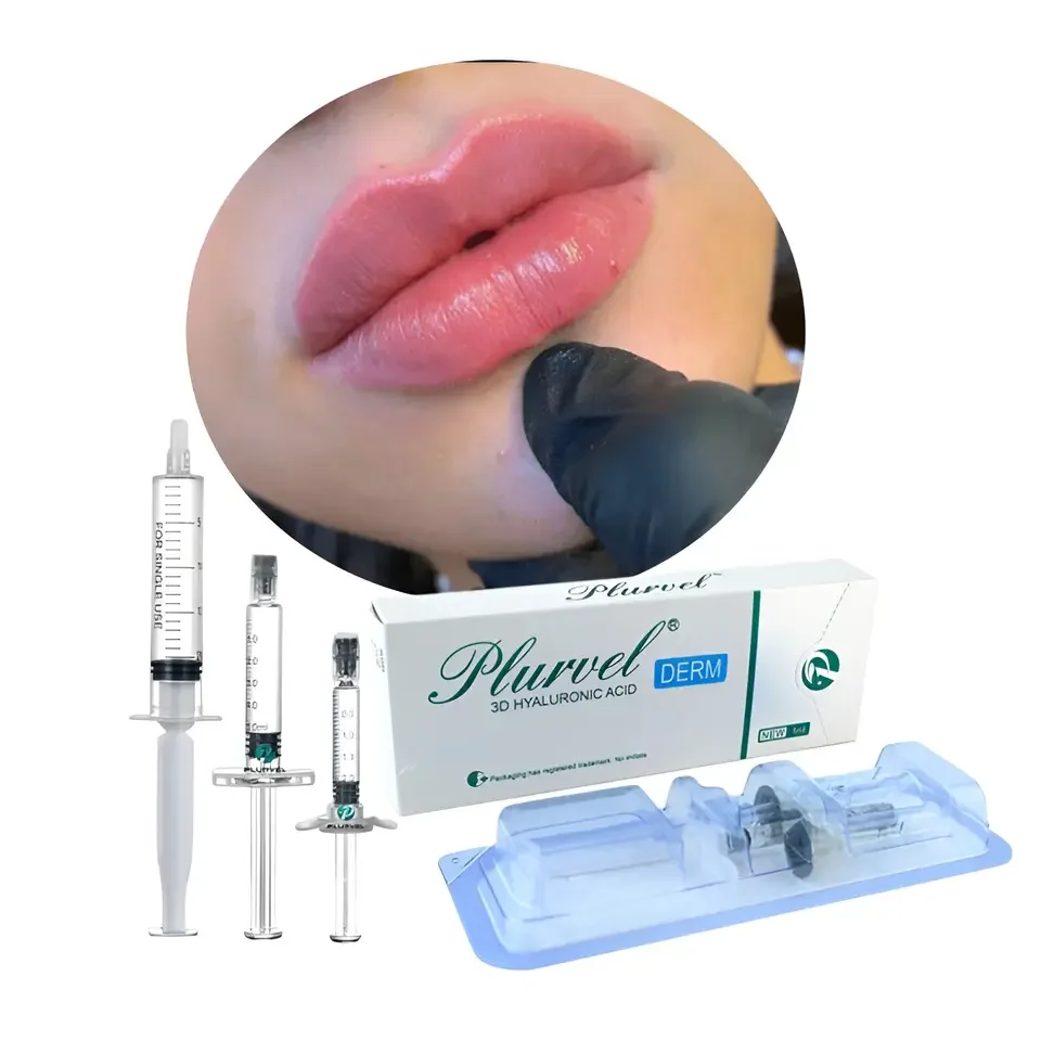 PLURVEL high quality Derm 1ml filler hyaluronic acid gel injection  hyaluronic acid gel filler for fullness lip enlargement