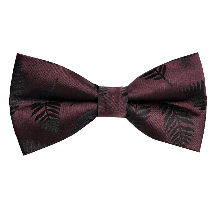 Men Bow Tie Flat Double Paisley Design Jacquard Polyester Bow Tie