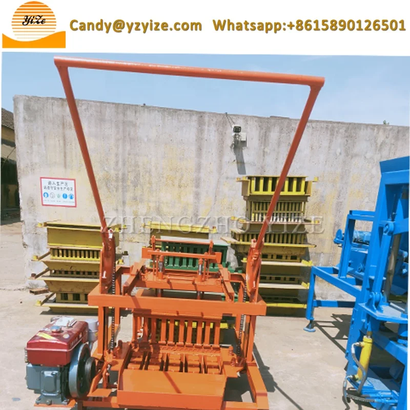 
QM4-45 diesel engine powered concrete cement hollow block and brick making machine 